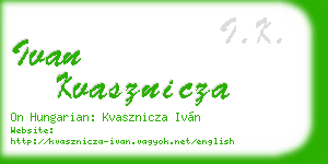 ivan kvasznicza business card