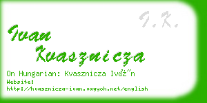 ivan kvasznicza business card